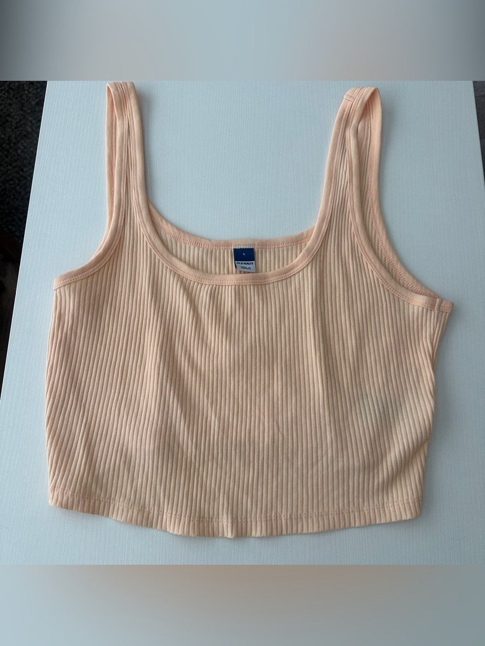 Old Navy Peach Ribbed Crop Tank